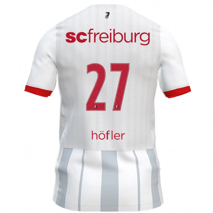 Danxen Dames Nicolas Höfler #27 Wit Grijs Uitshirt Uittenue 2024/25 T-Shirt