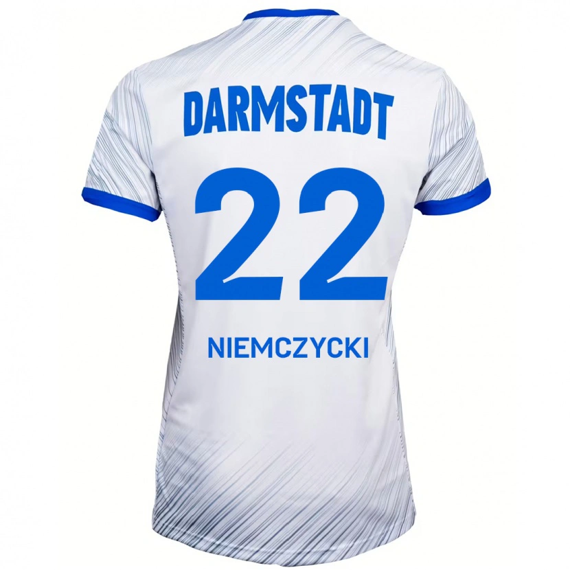 Danxen Dames Karol Niemczycki #22 Wit Blauw Uitshirt Uittenue 2024/25 T-Shirt