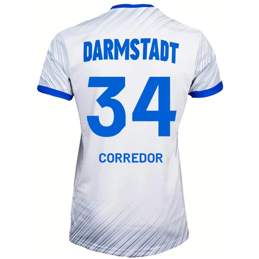 Danxen Dames Killian Corredor #34 Wit Blauw Uitshirt Uittenue 2024/25 T-Shirt