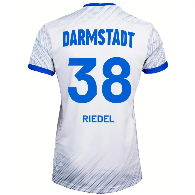 Danxen Dames Clemens Riedel #38 Wit Blauw Uitshirt Uittenue 2024/25 T-Shirt