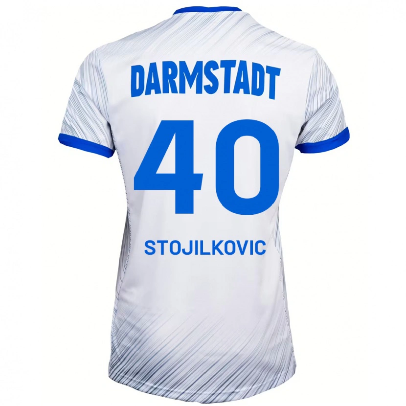 Danxen Dames Filip Stojilkovic #40 Wit Blauw Uitshirt Uittenue 2024/25 T-Shirt