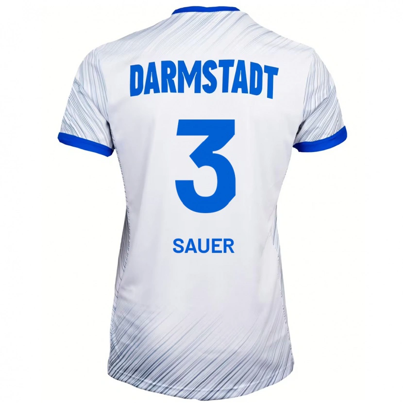 Danxen Dames Nick Sauer #3 Wit Blauw Uitshirt Uittenue 2024/25 T-Shirt