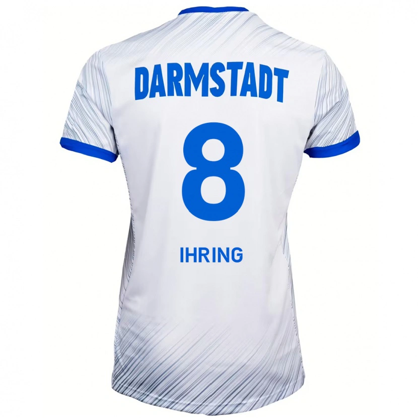 Danxen Dames Janis Ihring #8 Wit Blauw Uitshirt Uittenue 2024/25 T-Shirt