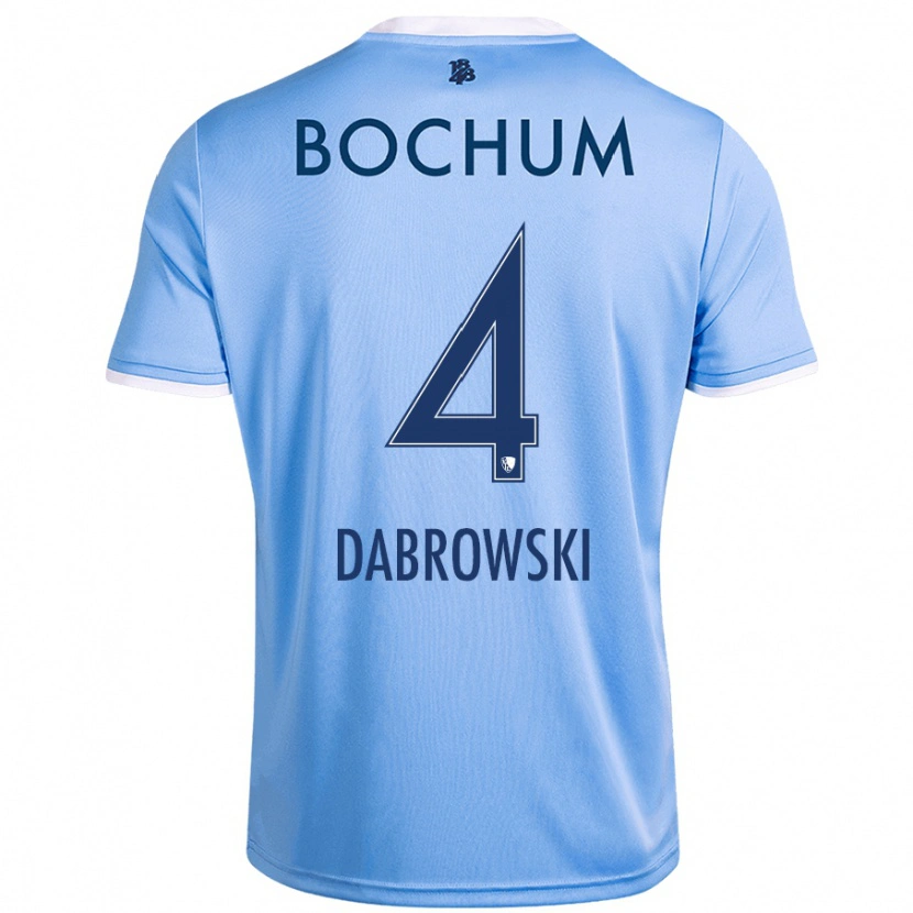 Danxen Dames Luc Dabrowski #4 Hemelsblauw Uitshirt Uittenue 2024/25 T-Shirt