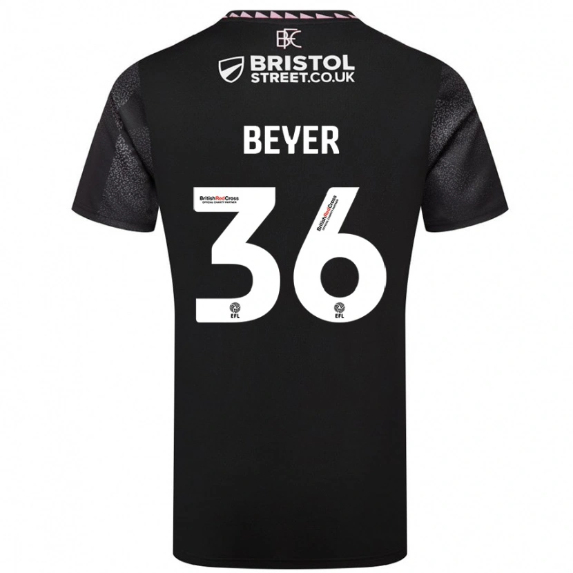 Danxen Dames Jordan Beyer #36 Zwart Uitshirt Uittenue 2024/25 T-Shirt