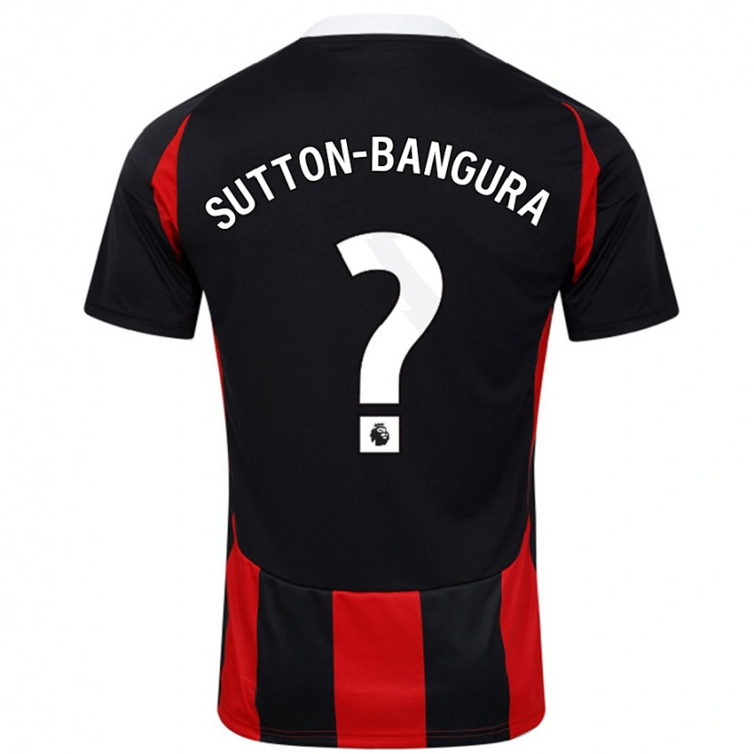 Danxen Dames William Sutton-Bangura #0 Zwart Rood Uitshirt Uittenue 2024/25 T-Shirt