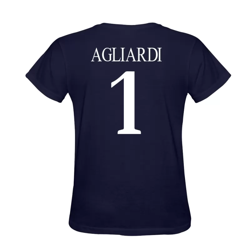 Heren Federico Agliardi #1 Donkerblauw Uitshirt T-shirt Ontwerp