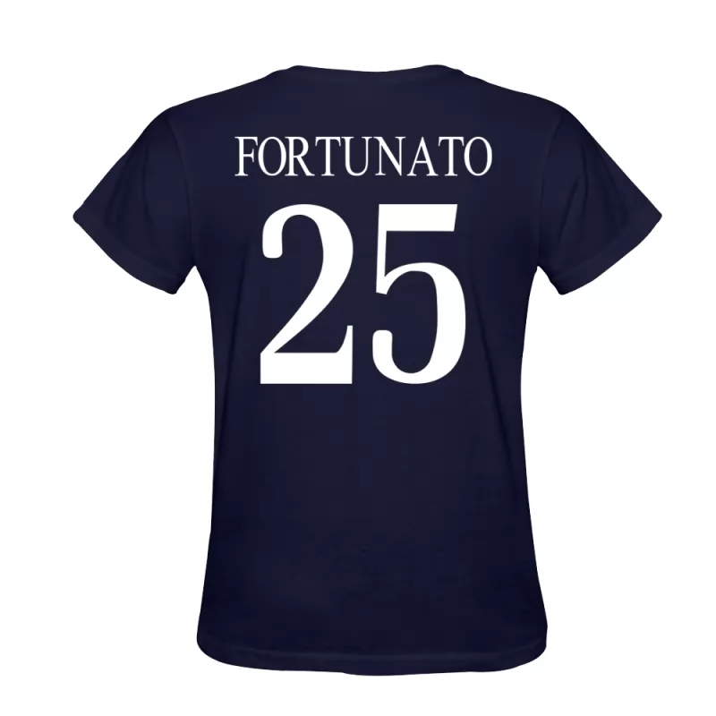 Heren Jacopo Fortunato #25 Donkerblauw Uitshirt T-shirt Ontwerp