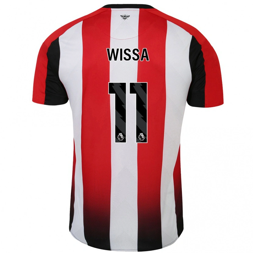 Danxen Kinderen Yoane Wissa #11 Rood Wit Thuisshirt Thuistenue 2024/25 T-Shirt