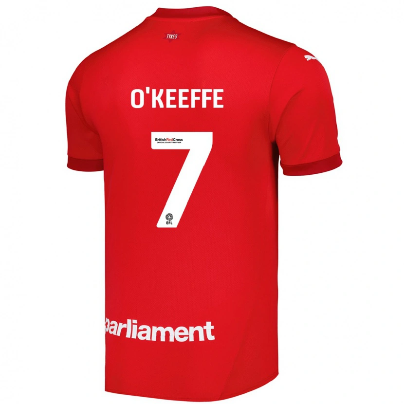 Danxen Kinderen Corey O'keeffe #7 Rood Thuisshirt Thuistenue 2024/25 T-Shirt