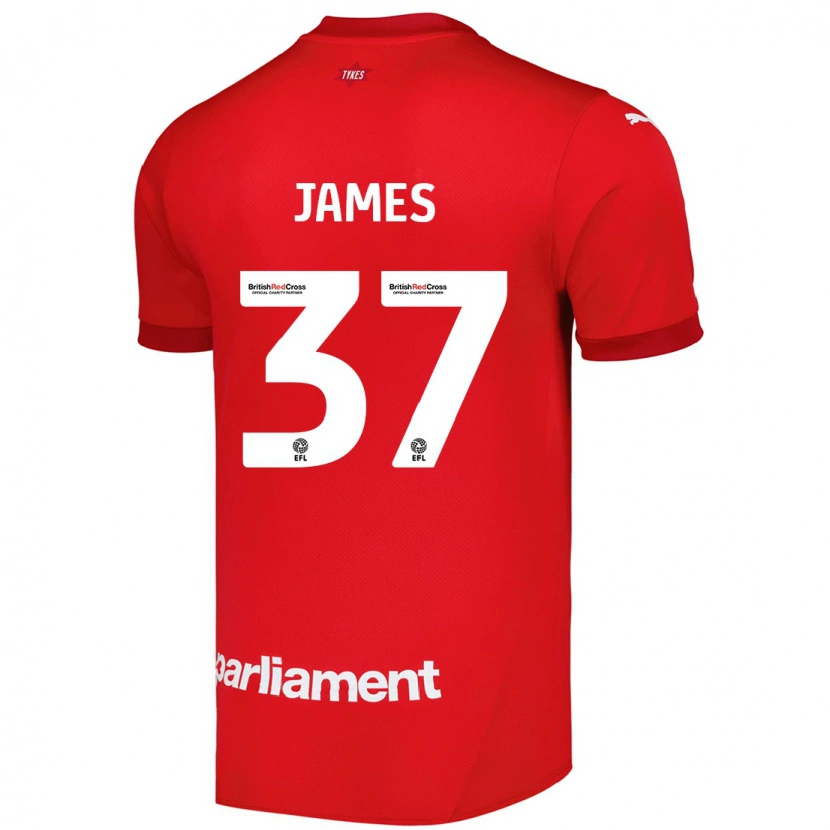 Danxen Kinderen Nathan James #37 Rood Thuisshirt Thuistenue 2024/25 T-Shirt