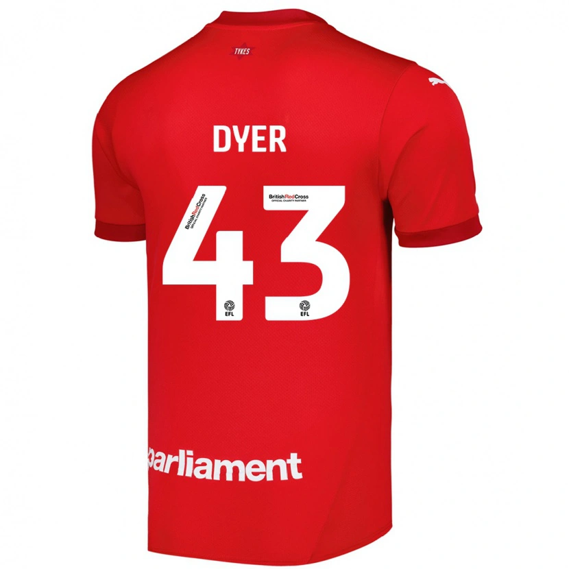 Danxen Kinderen Josiah Dyer #43 Rood Thuisshirt Thuistenue 2024/25 T-Shirt