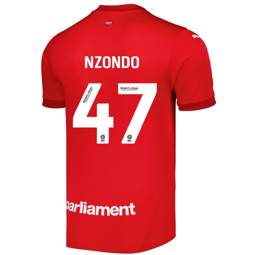 Danxen Kinderen Emmaisa Nzondo #47 Rood Thuisshirt Thuistenue 2024/25 T-Shirt