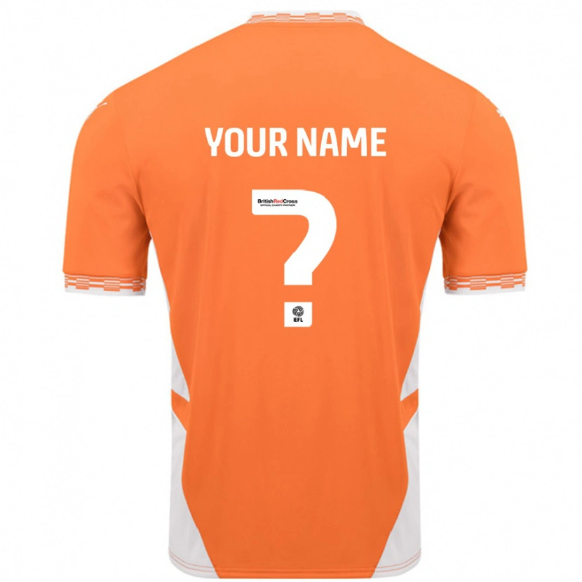 Danxen Kinderen Uw Naam #0 Oranje Wit Thuisshirt Thuistenue 2024/25 T-Shirt