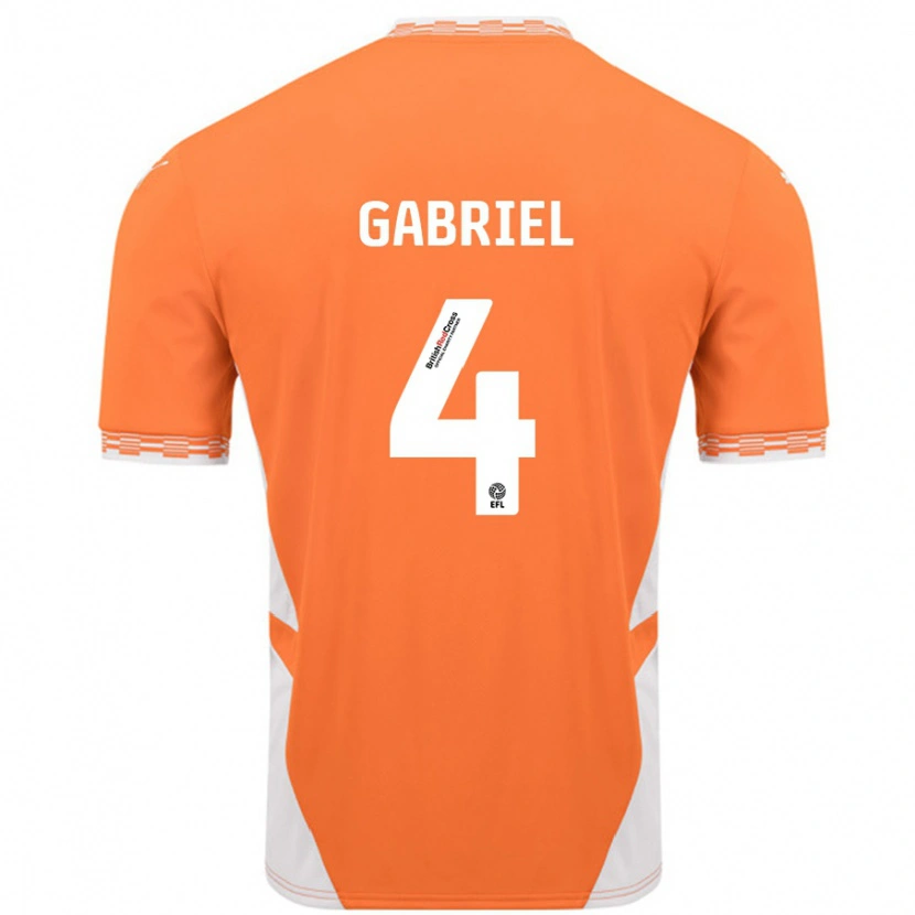 Danxen Kinderen Jordan Lawrence-Gabriel #4 Oranje Wit Thuisshirt Thuistenue 2024/25 T-Shirt