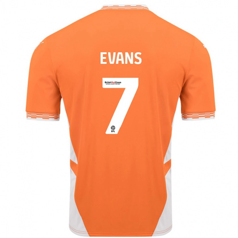 Danxen Kinderen Lee Evans #7 Oranje Wit Thuisshirt Thuistenue 2024/25 T-Shirt