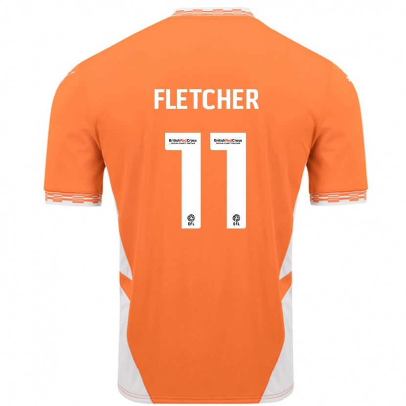 Danxen Kinderen Ashley Fletcher #11 Oranje Wit Thuisshirt Thuistenue 2024/25 T-Shirt