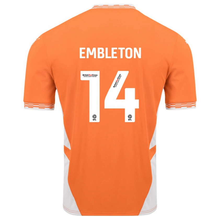 Danxen Kinderen Elliot Embleton #14 Oranje Wit Thuisshirt Thuistenue 2024/25 T-Shirt