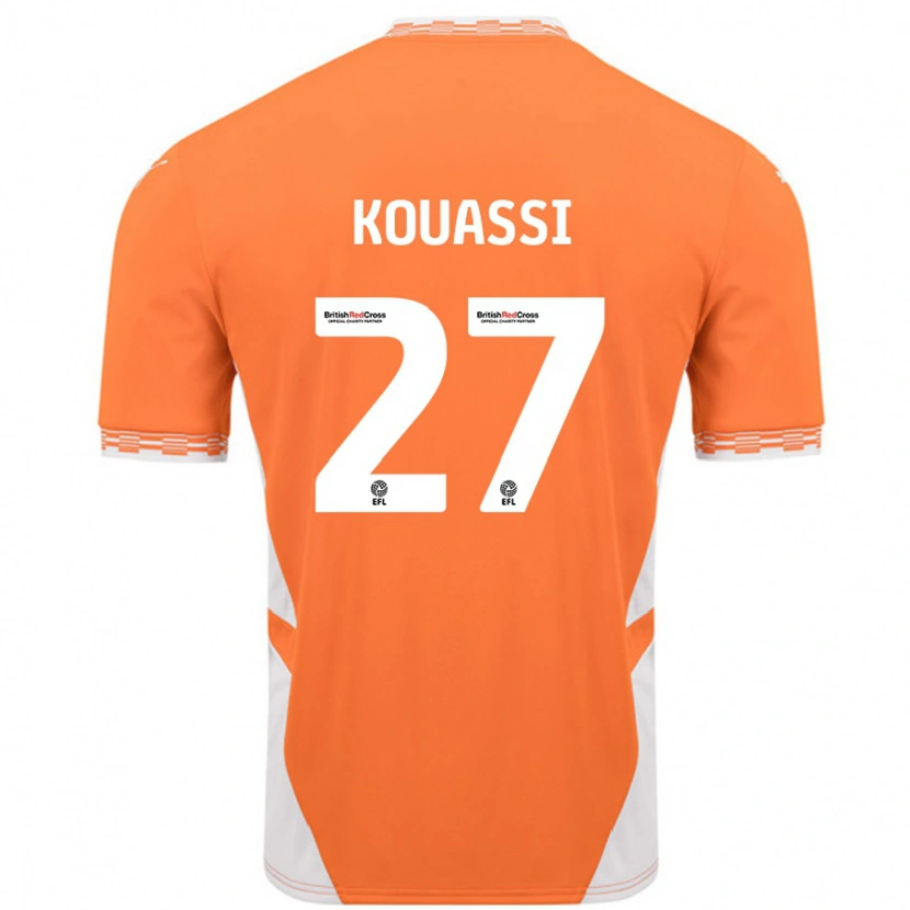 Danxen Kinderen Kylian Kouassi #27 Oranje Wit Thuisshirt Thuistenue 2024/25 T-Shirt