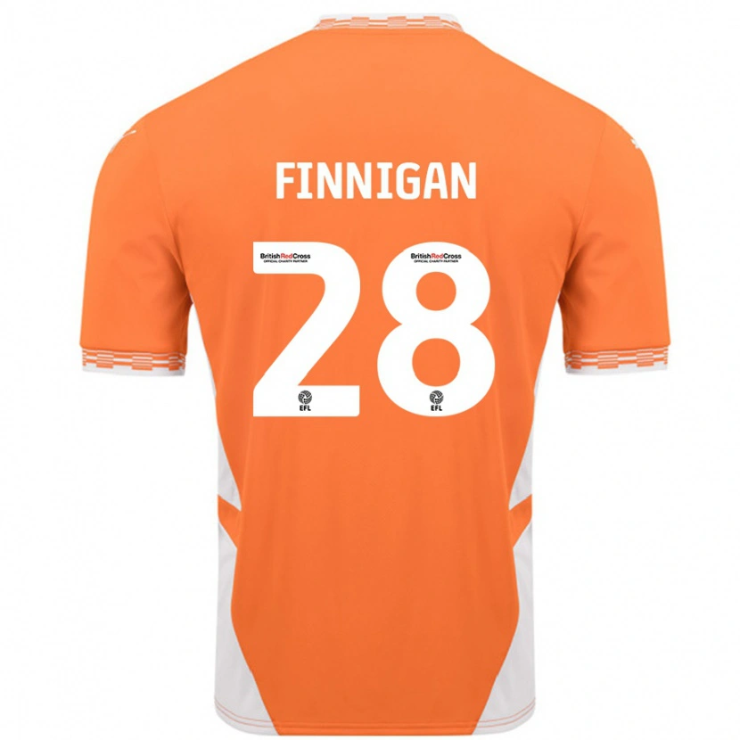 Danxen Kinderen Ryan Finnigan #28 Oranje Wit Thuisshirt Thuistenue 2024/25 T-Shirt