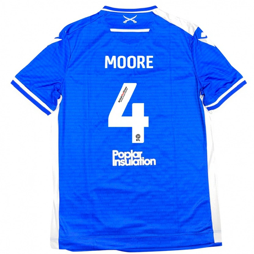 Danxen Kinderen Taylor Moore #4 Blauw Wit Thuisshirt Thuistenue 2024/25 T-Shirt