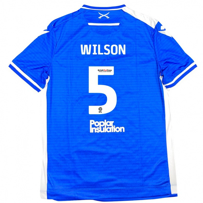 Danxen Kinderen James Wilson #5 Blauw Wit Thuisshirt Thuistenue 2024/25 T-Shirt