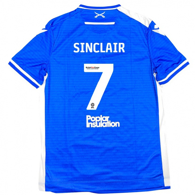 Danxen Kinderen Scott Sinclair #7 Blauw Wit Thuisshirt Thuistenue 2024/25 T-Shirt