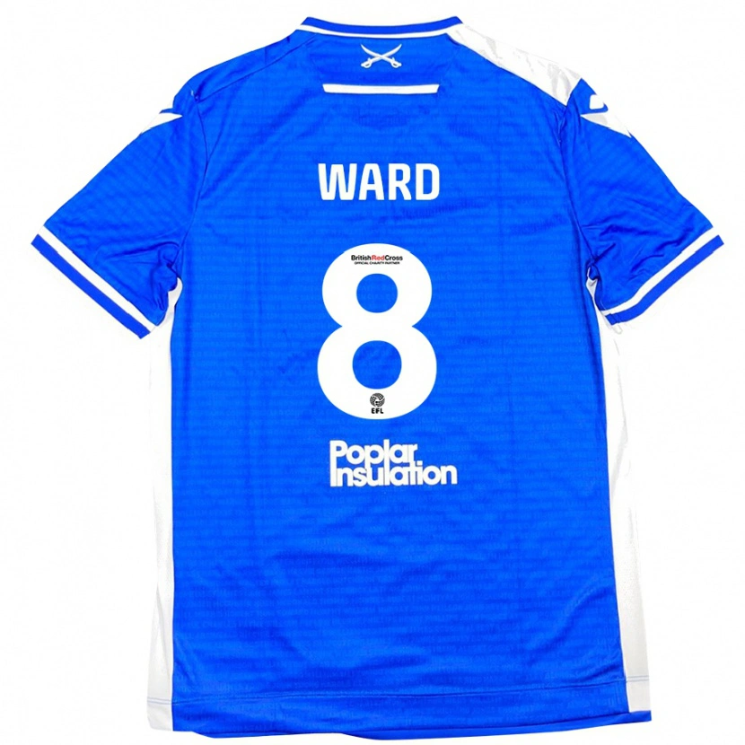 Danxen Kinderen Grant Ward #8 Blauw Wit Thuisshirt Thuistenue 2024/25 T-Shirt