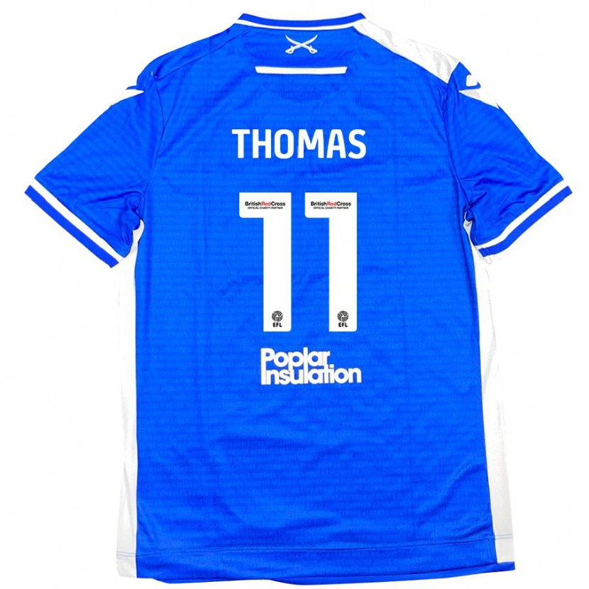 Danxen Kinderen Luke Thomas #11 Blauw Wit Thuisshirt Thuistenue 2024/25 T-Shirt