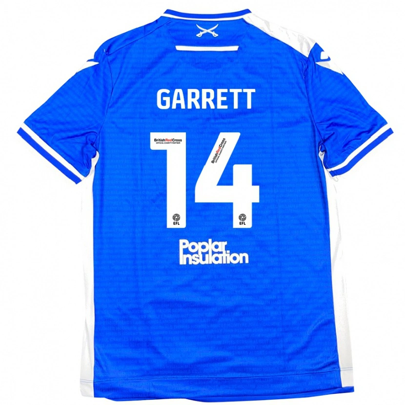 Danxen Kinderen Jake Garrett #14 Blauw Wit Thuisshirt Thuistenue 2024/25 T-Shirt