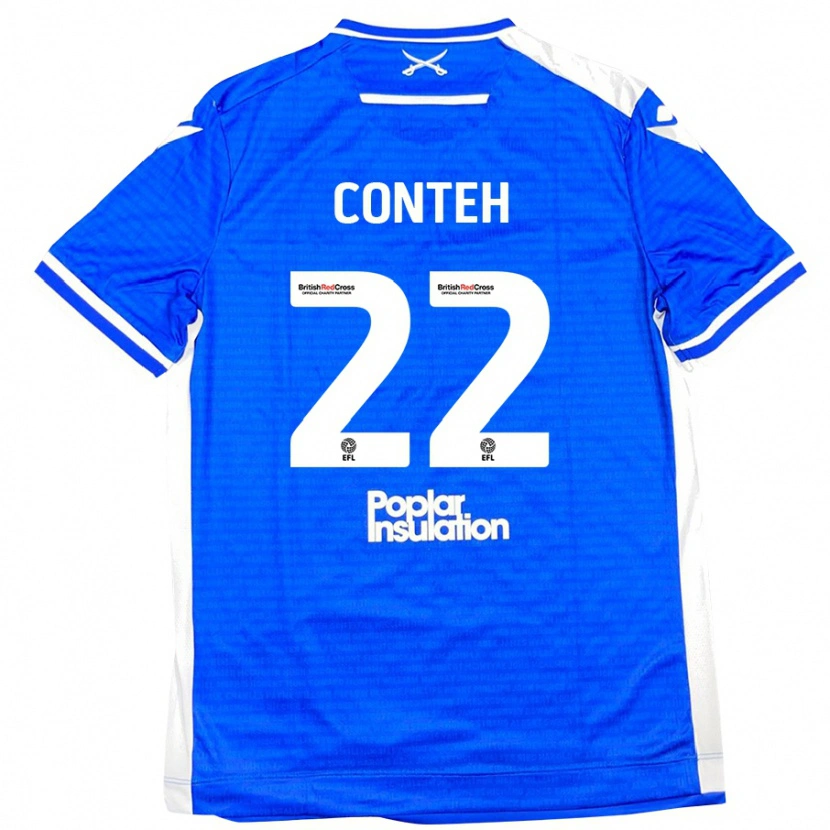 Danxen Kinderen Kamil Conteh #22 Blauw Wit Thuisshirt Thuistenue 2024/25 T-Shirt