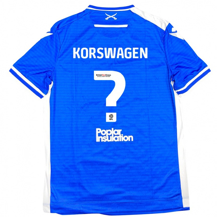 Danxen Kinderen Mattijis Korswagen #0 Blauw Wit Thuisshirt Thuistenue 2024/25 T-Shirt