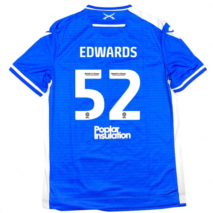 Danxen Kinderen Max Edwards #52 Blauw Wit Thuisshirt Thuistenue 2024/25 T-Shirt