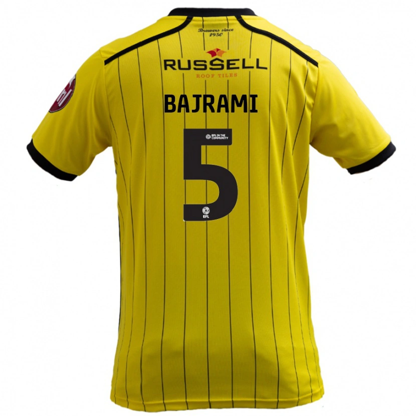 Danxen Kinderen Geraldo Bajrami #5 Geel Thuisshirt Thuistenue 2024/25 T-Shirt