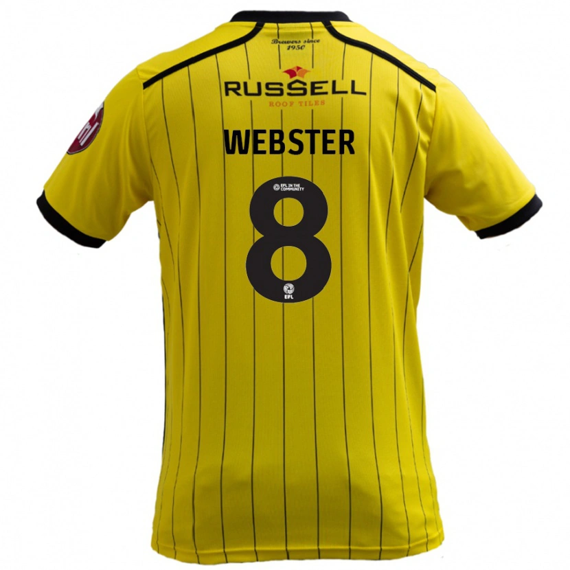 Danxen Kinderen Charlie Webster #8 Geel Thuisshirt Thuistenue 2024/25 T-Shirt