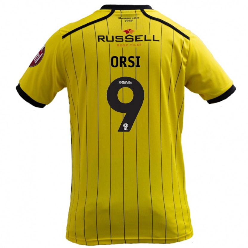 Danxen Kinderen Danilo Orsi #9 Geel Thuisshirt Thuistenue 2024/25 T-Shirt