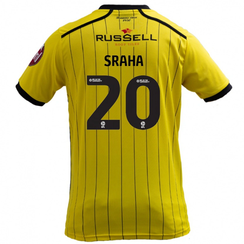 Danxen Kinderen Jason Sraha #20 Geel Thuisshirt Thuistenue 2024/25 T-Shirt