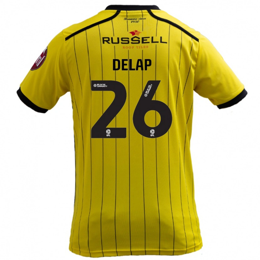 Danxen Kinderen Finn Delap #26 Geel Thuisshirt Thuistenue 2024/25 T-Shirt