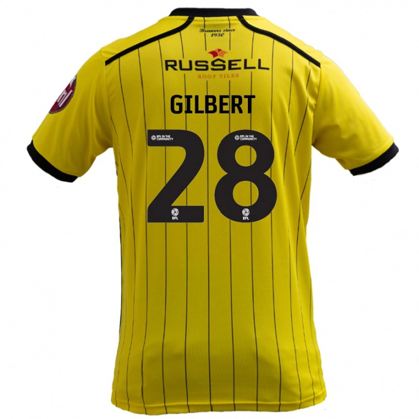 Danxen Kinderen Cameron Gilbert #28 Geel Thuisshirt Thuistenue 2024/25 T-Shirt