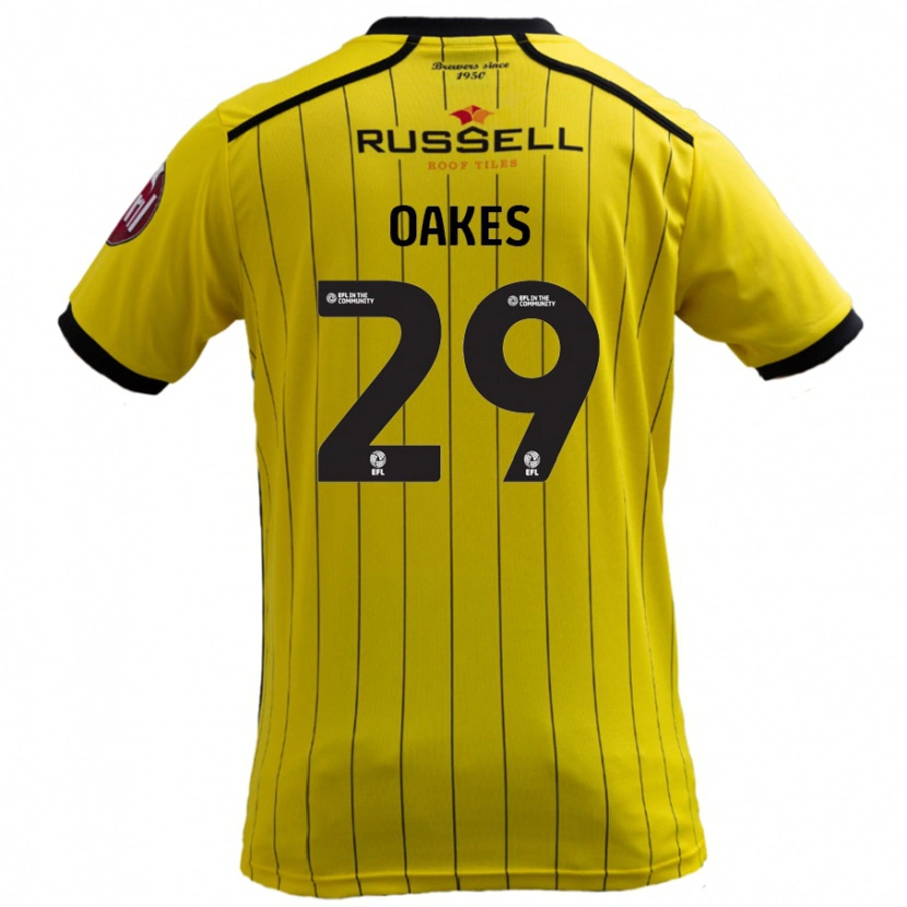 Danxen Kinderen Toby Oakes #29 Geel Thuisshirt Thuistenue 2024/25 T-Shirt