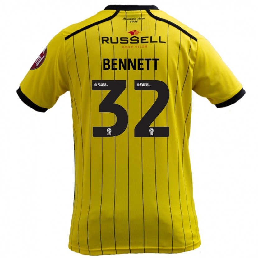 Danxen Kinderen Mason Bennett #32 Geel Thuisshirt Thuistenue 2024/25 T-Shirt