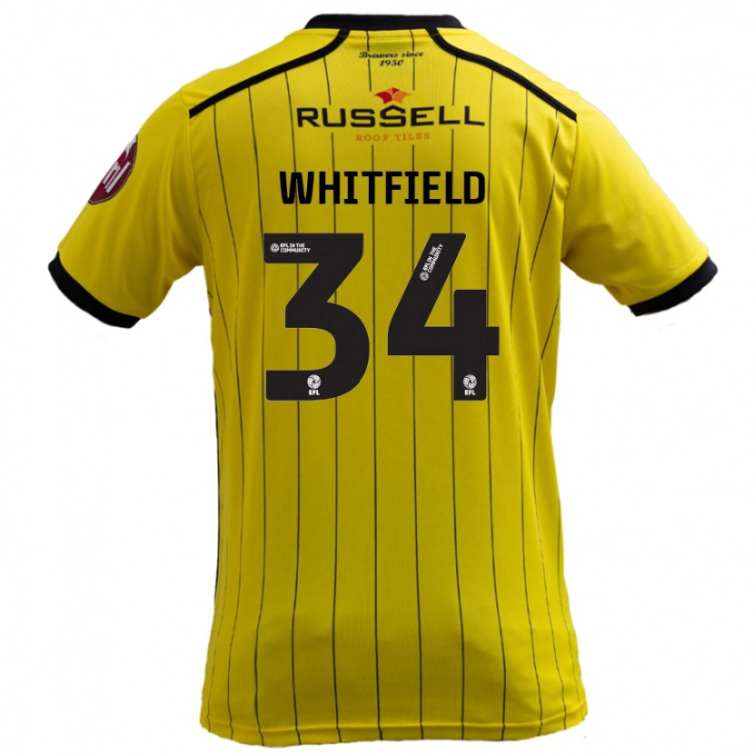 Danxen Kinderen Ben Whitfield #34 Geel Thuisshirt Thuistenue 2024/25 T-Shirt