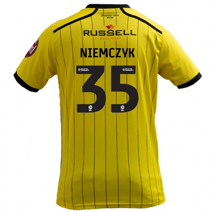 Danxen Kinderen Jakub Niemczyk #35 Geel Thuisshirt Thuistenue 2024/25 T-Shirt