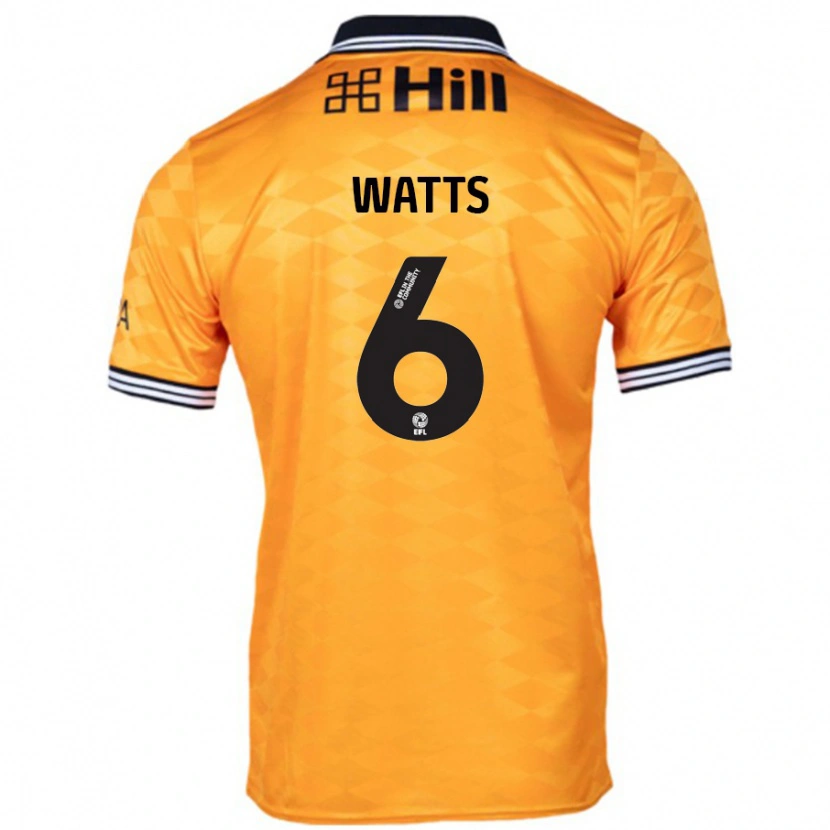 Danxen Kinderen Kell Watts #6 Oranje Thuisshirt Thuistenue 2024/25 T-Shirt