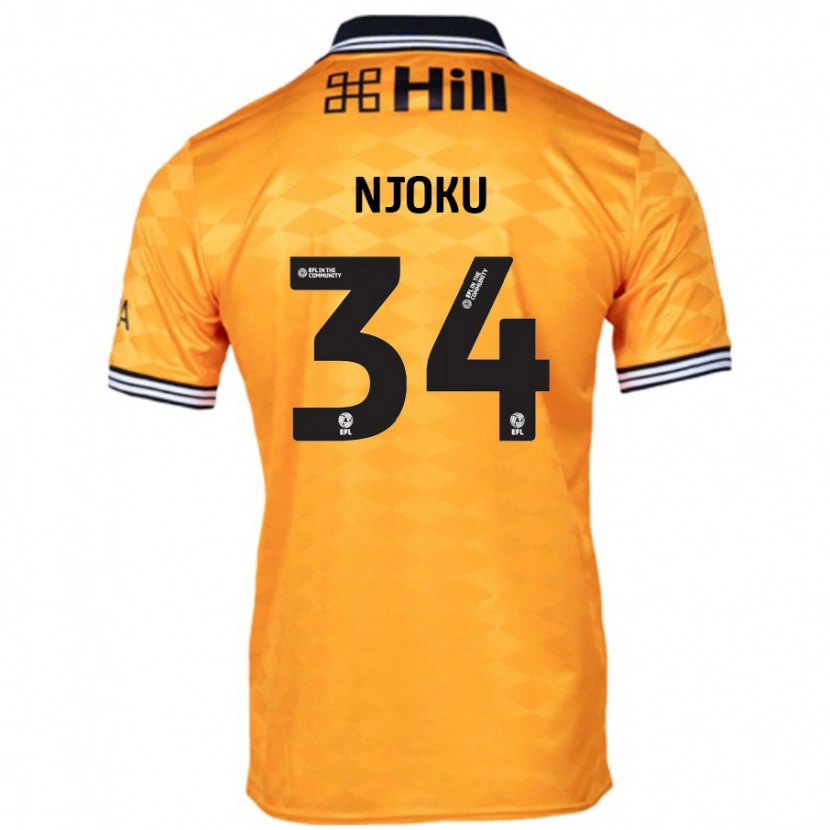 Danxen Kinderen Brandon Njoku #34 Oranje Thuisshirt Thuistenue 2024/25 T-Shirt