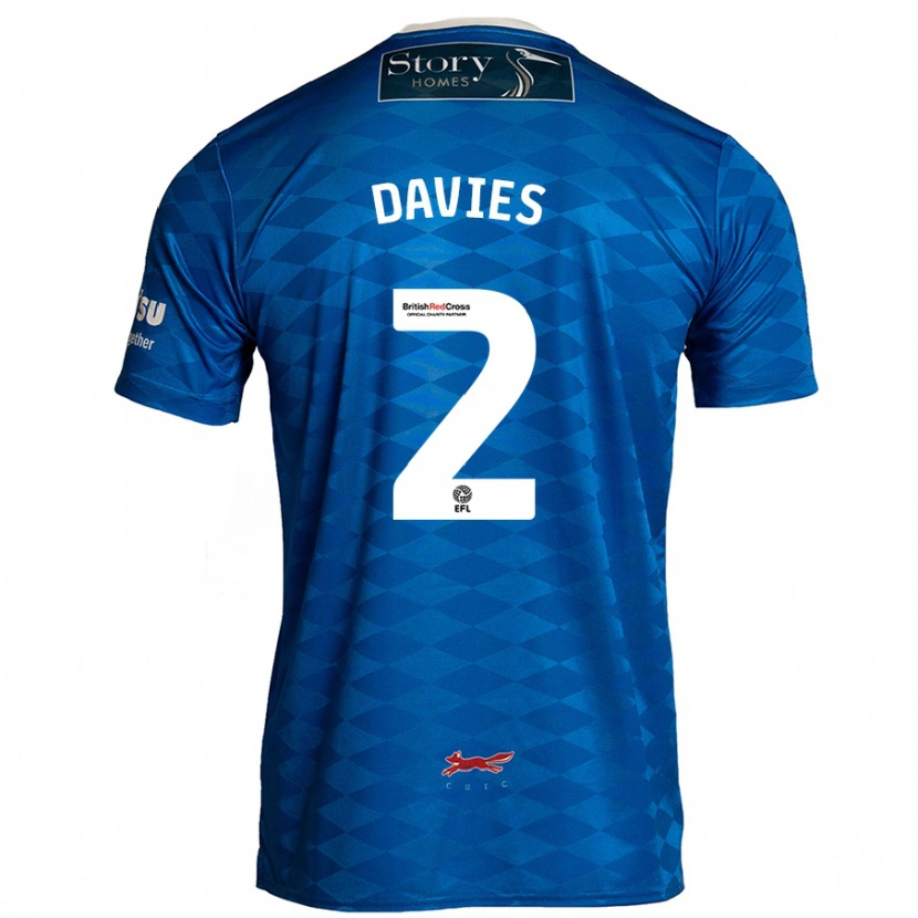 Danxen Kinderen Archie Davies #2 Blauw Thuisshirt Thuistenue 2024/25 T-Shirt