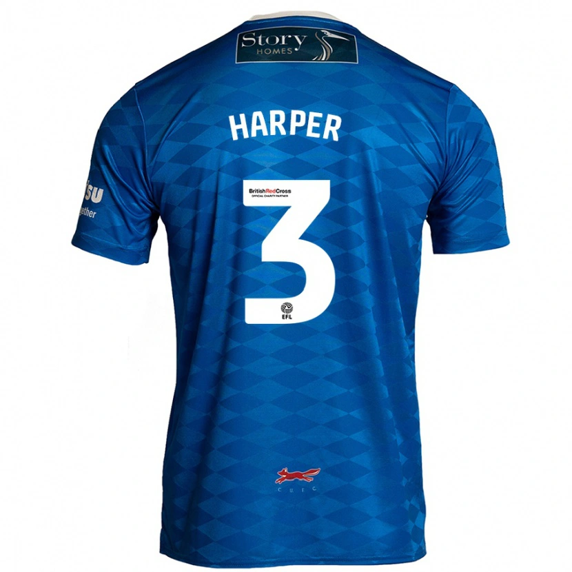 Danxen Kinderen Cameron Harper #3 Blauw Thuisshirt Thuistenue 2024/25 T-Shirt