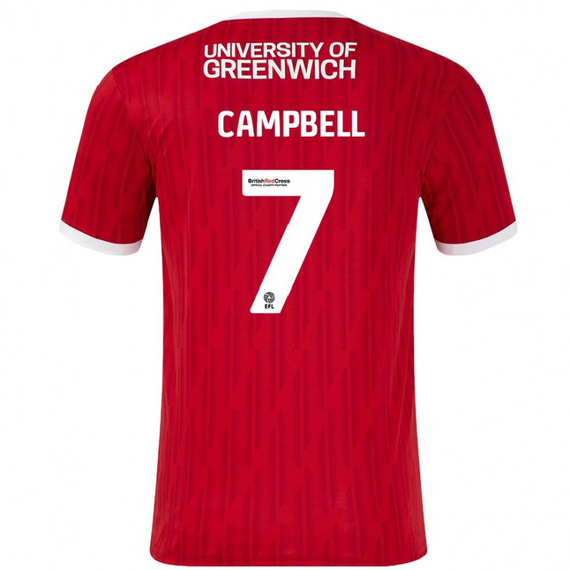 Danxen Kinderen Tyreece Campbell #7 Rood Wit Thuisshirt Thuistenue 2024/25 T-Shirt