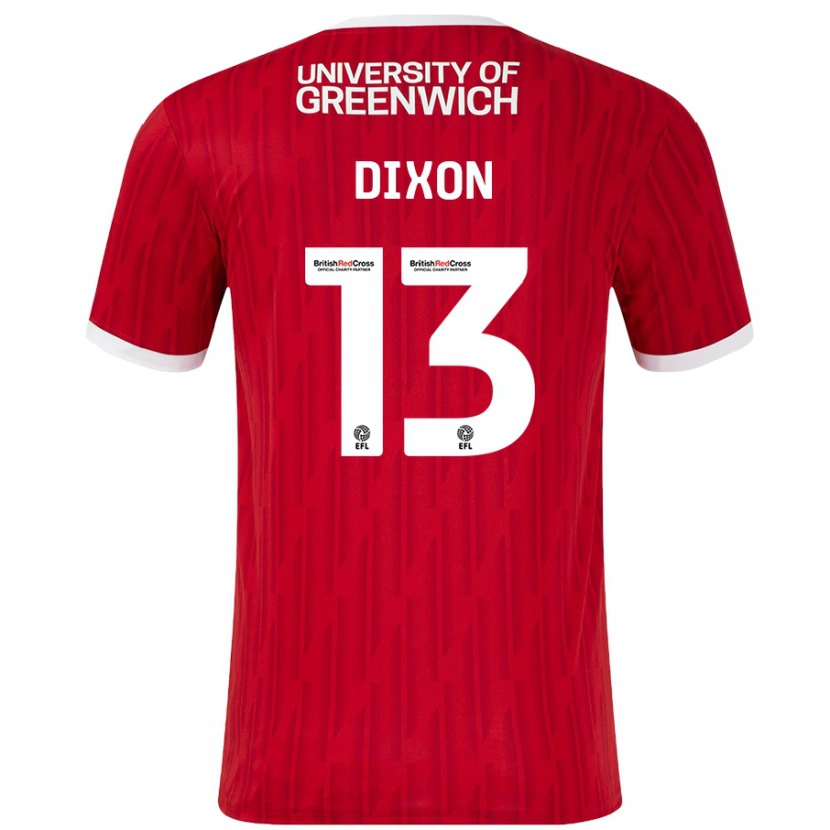 Danxen Kinderen Kaheim Dixon #13 Rood Wit Thuisshirt Thuistenue 2024/25 T-Shirt