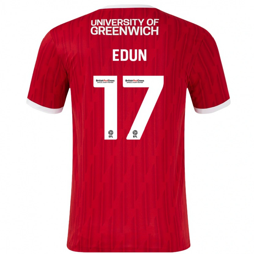 Danxen Kinderen Tayo Edun #17 Rood Wit Thuisshirt Thuistenue 2024/25 T-Shirt